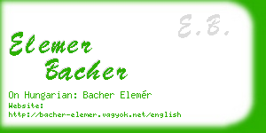 elemer bacher business card